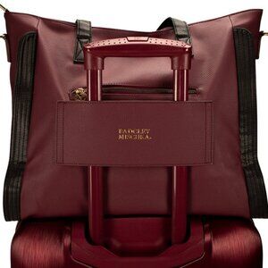 Badgley Mischka Rose Faux Leather XL Travel Weekender Tote Bag In Wine, NWT